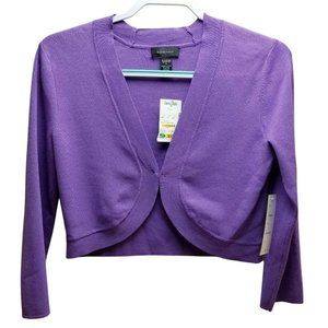 NWT Spense Women's Knit Shrug Topper Sweater Size S 3/4 Sleeve Hook Closure